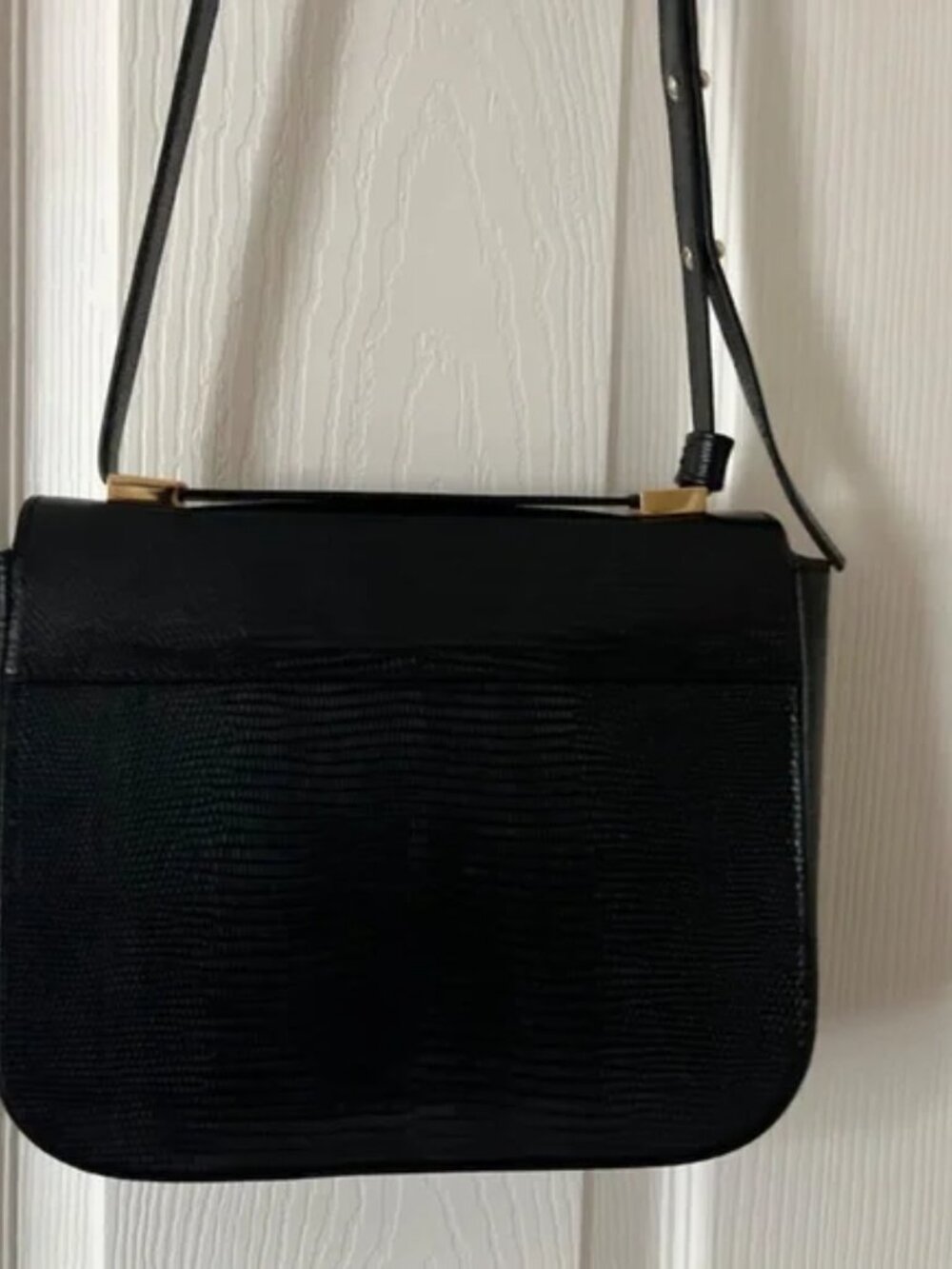 Demellier Vancouver crossbody bag (Authentic Croc) (black) - Picture 3 of 9